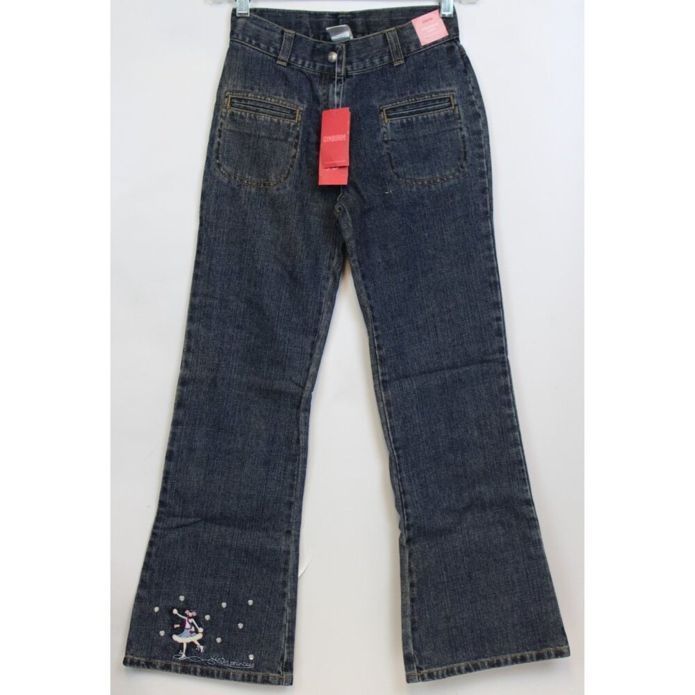 NWT 2005 Gymboree Winter Princess Denim Jeans Ice Skater Girl Flare Boot Sz 8